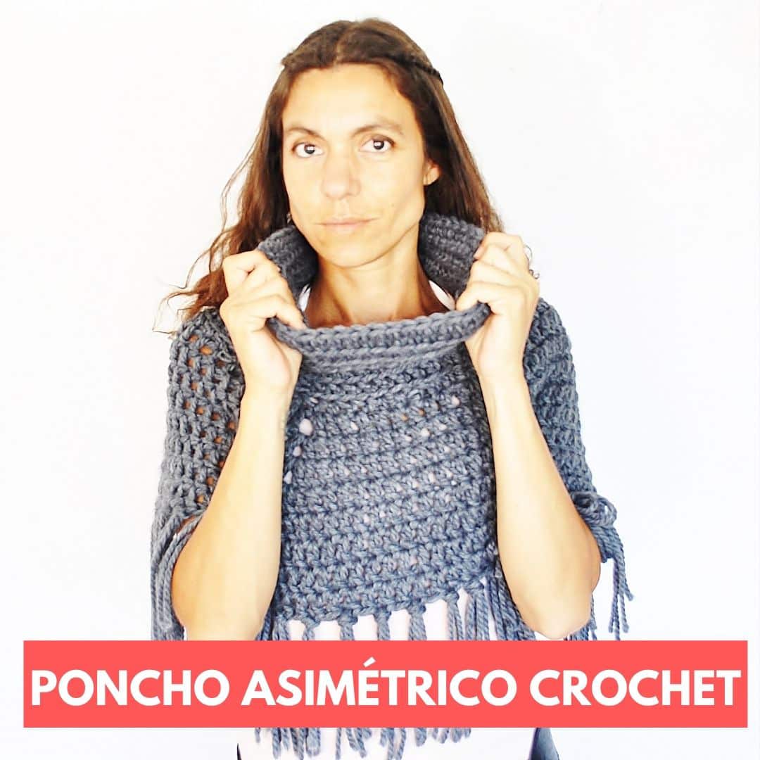 lavabo futuro Manía Poncho a Crochet fácil y sencillo - Cursos de Crochet Online