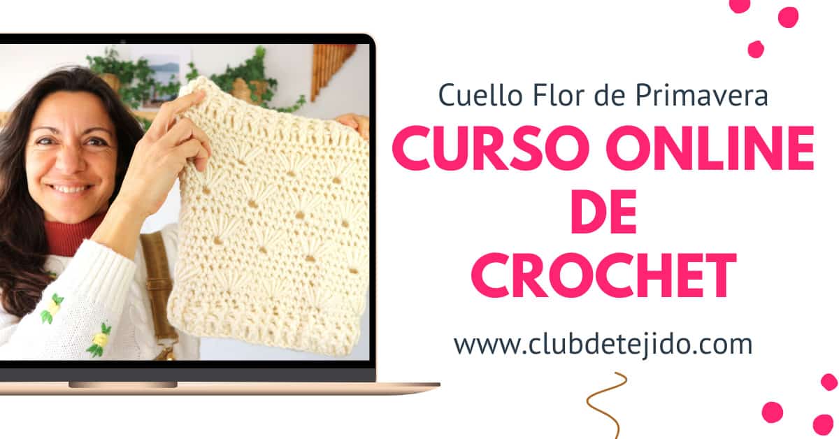 Curso de Crochet Online Gratis Cuello Flor de Primavera por Cecilia Losada
