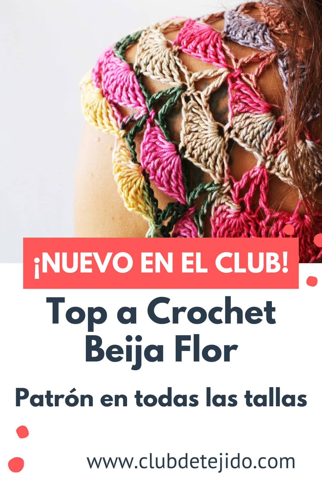 top a crochet beija flor por Cecilia Losada para Club de Tejido