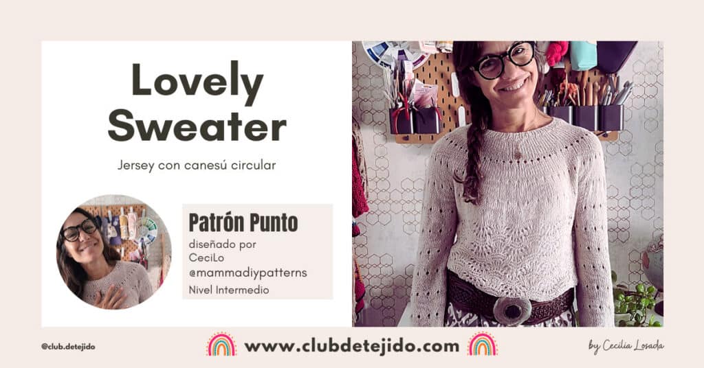 jersey lovely sweater agujas circulares