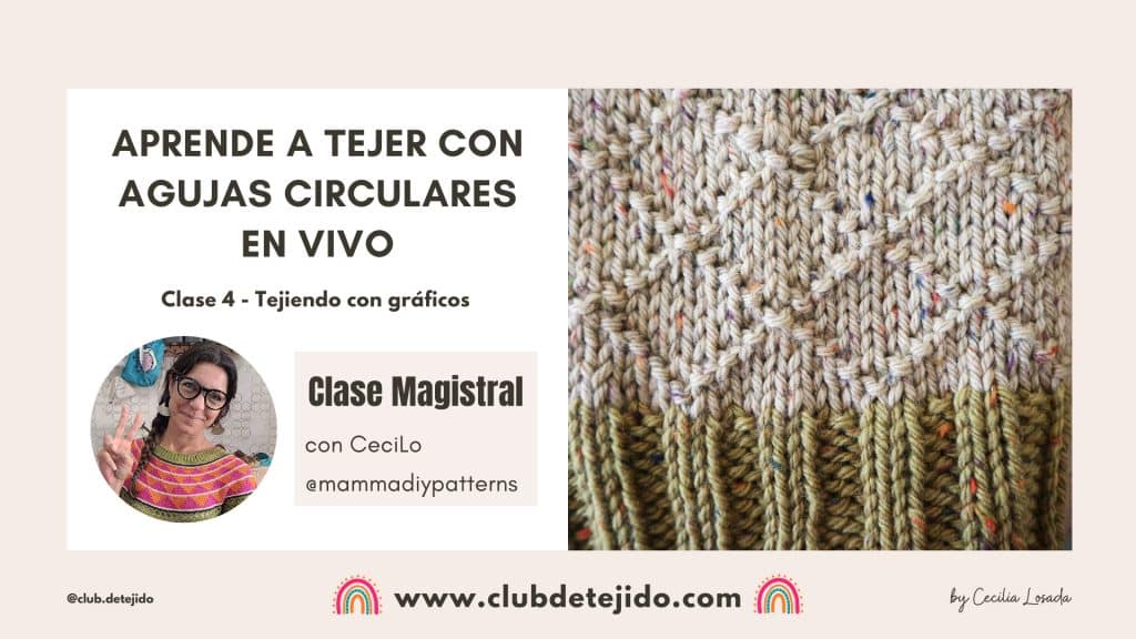 tejer gráficos agujas circulares