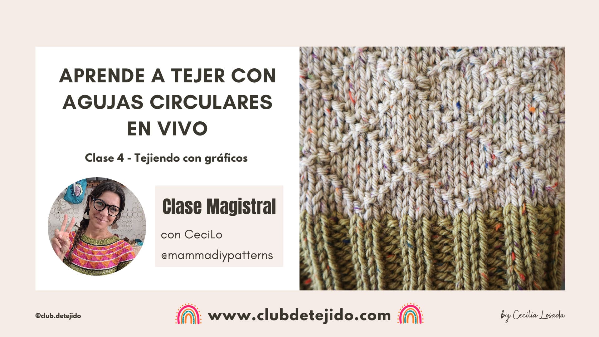tejer gráficos agujas circulares