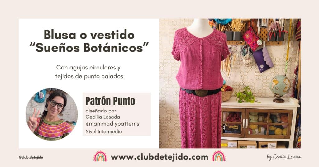 blusa vestido calados agujas circulares