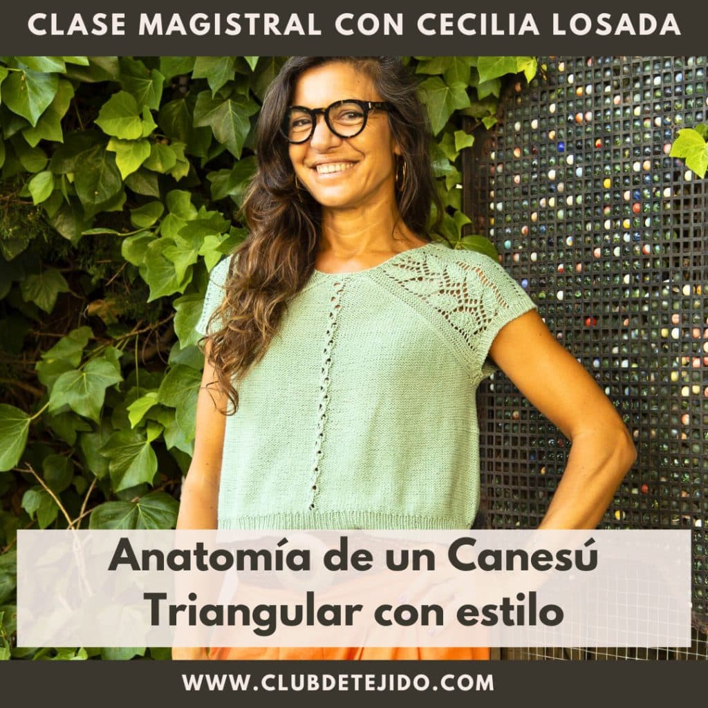 canesu triangular agujas circulares