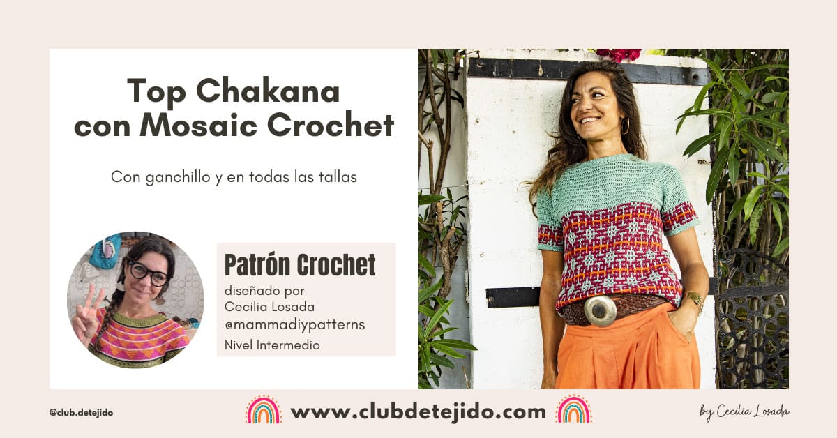 patron blusa top crochet mosaic