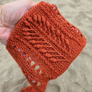 patrón de mini bufanda de crochet