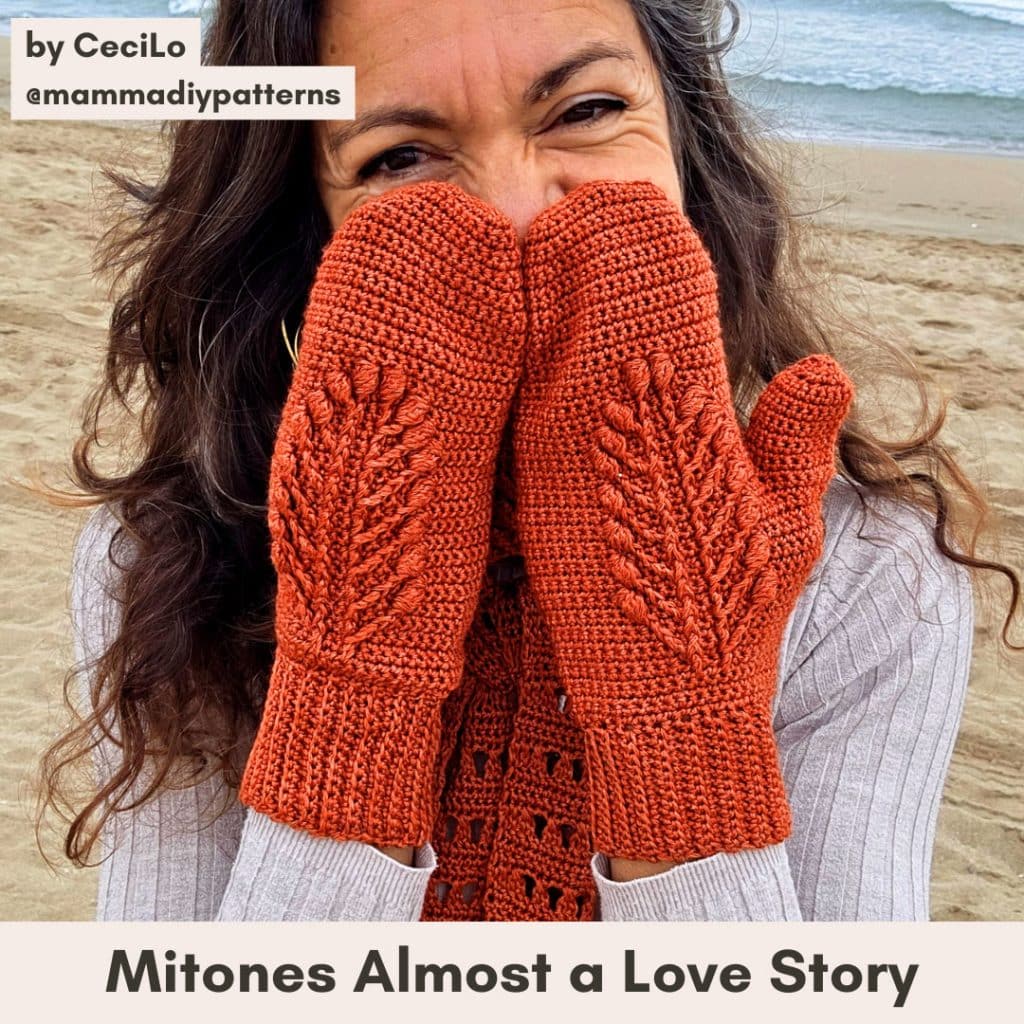 mitones crochet textura construcción