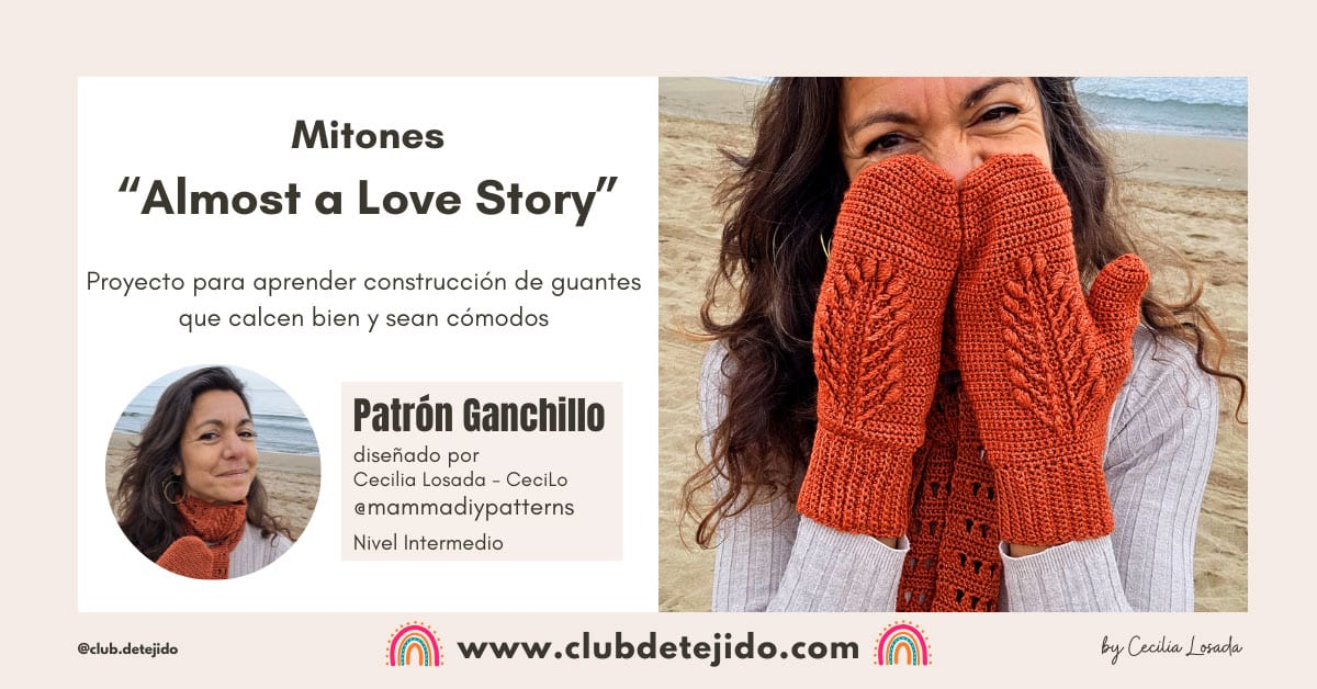 mitones crochet textura construcción