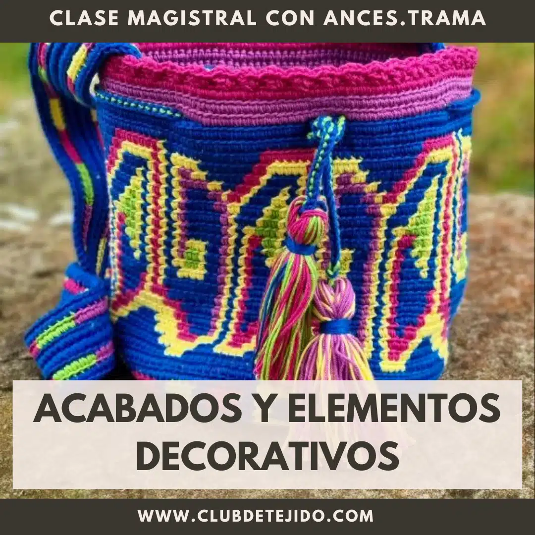 Terminaciones de la Mochila Wayuu Camino Interior en Club de Tejido
