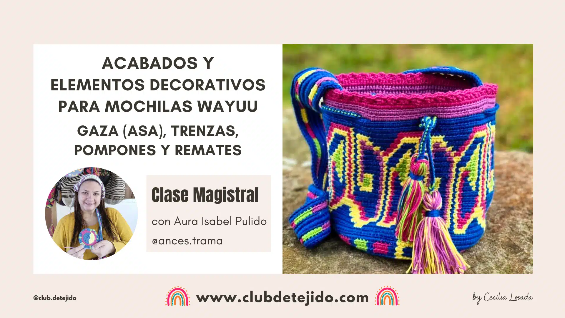 Terminaciones de la Mochila Wayuu Camino Interior en Club de Tejido