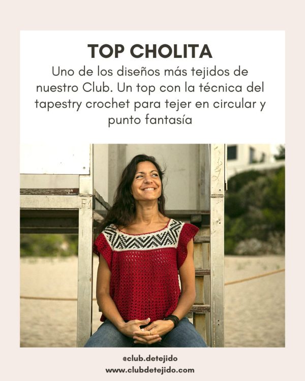 top cholita a crochet ganchillo tapestry patron verano