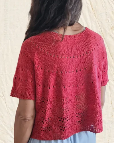 Manga del Lovely Top tejida en circular con acabado elástico