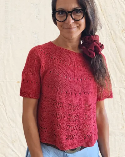 Top de verano de punto diseñado por Cecilia Losada
