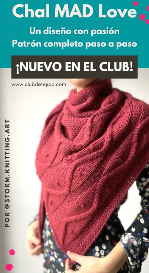 chal-a-dos-agujas-mad-love-paso-a-paso-marina-storm-patron-club-de-tejido chal triangular en punto a dos agujas