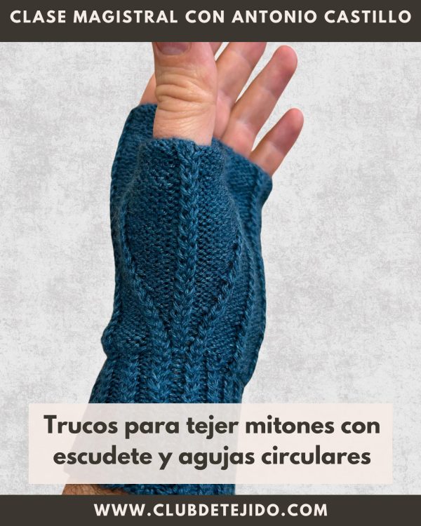 trenzas mitones escudete agujas circulares