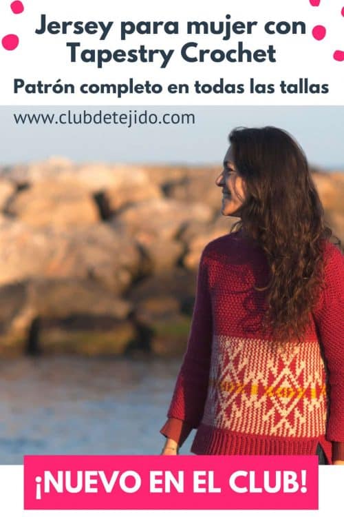 jersey para mujer con tapestry crochet