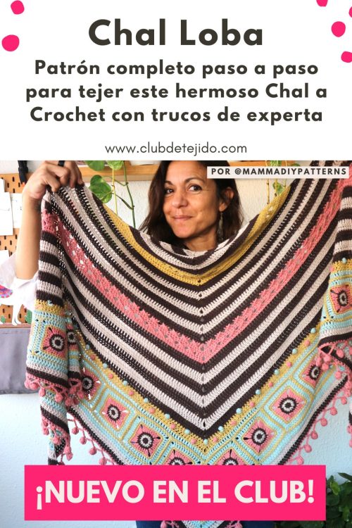 chal triangular crochet ganchillo