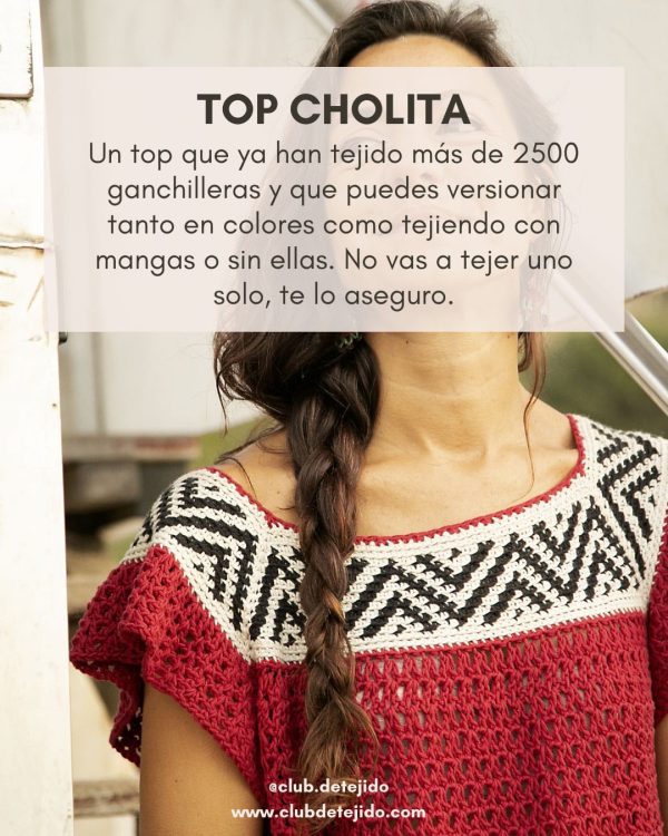 top cholita tapestry crochet ganchillo